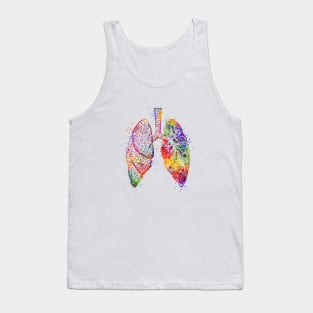 Lungs Anatomy Art Colorful Watercolor Gift Tank Top